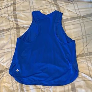 High neck workout tank top bright blueberry blue